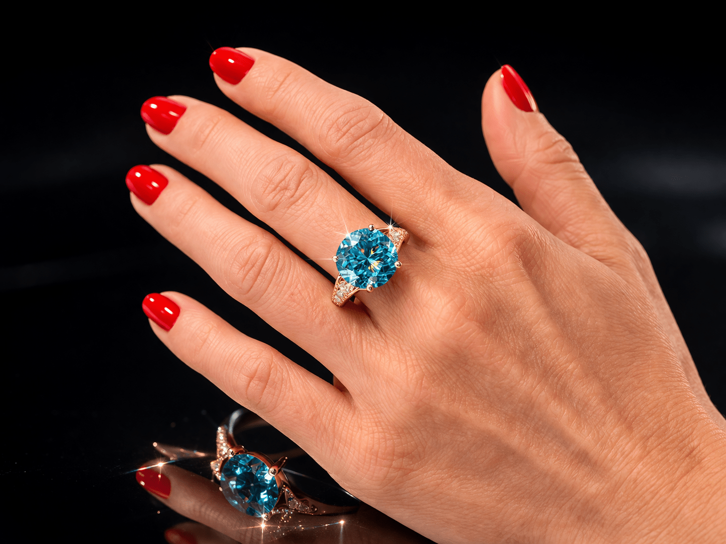 7.83ct Blue Zircon & Sapphire Ring – 18k Gold RRP £8,000 - Flamingo Gems