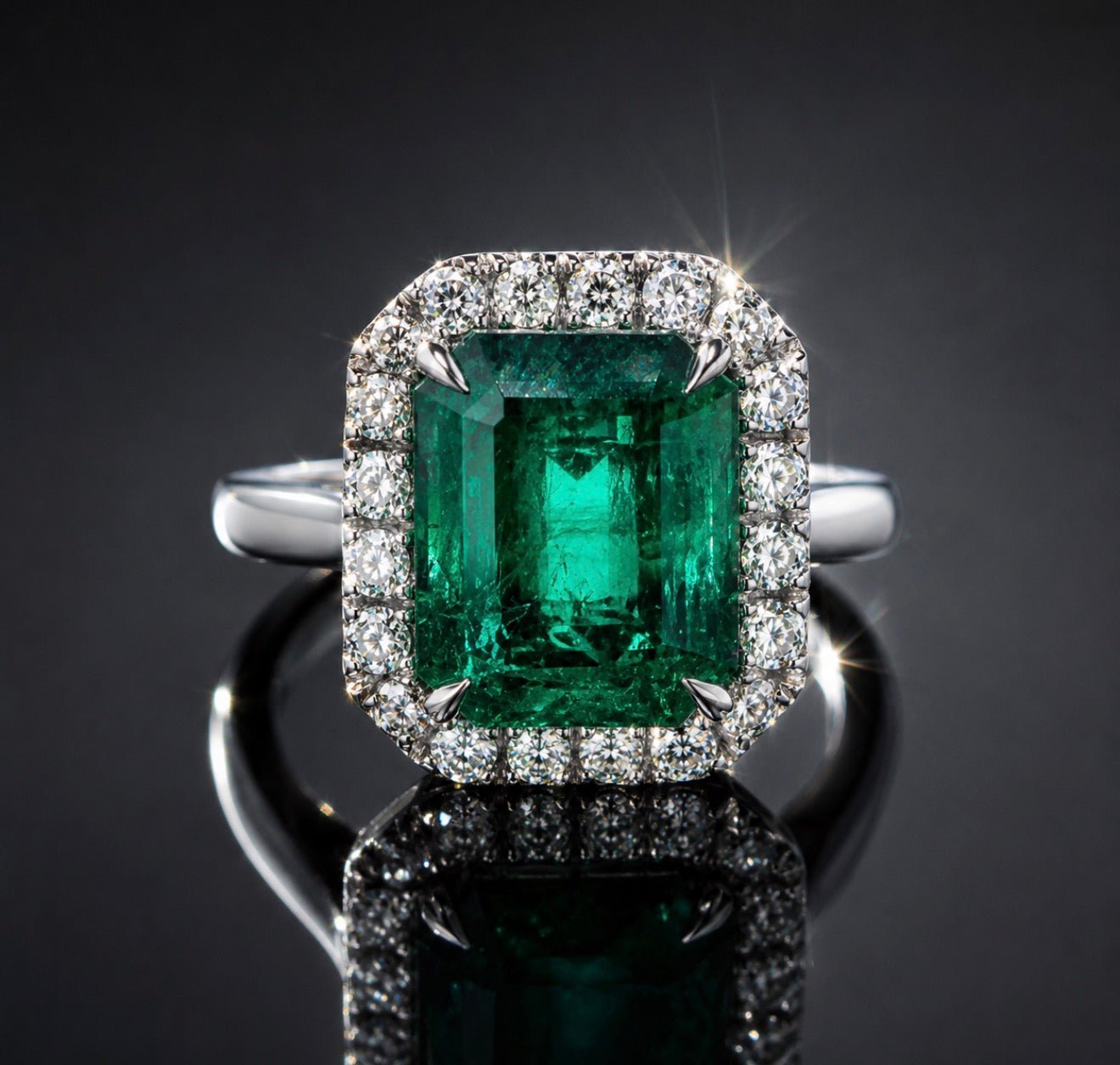 💚 8.84CT NATURAL ZAMBIAN EMERALD & 1 CT NATURAL DIAMOND PLATINUM RING 💚 RRP £16,500 - Flamingo Gems