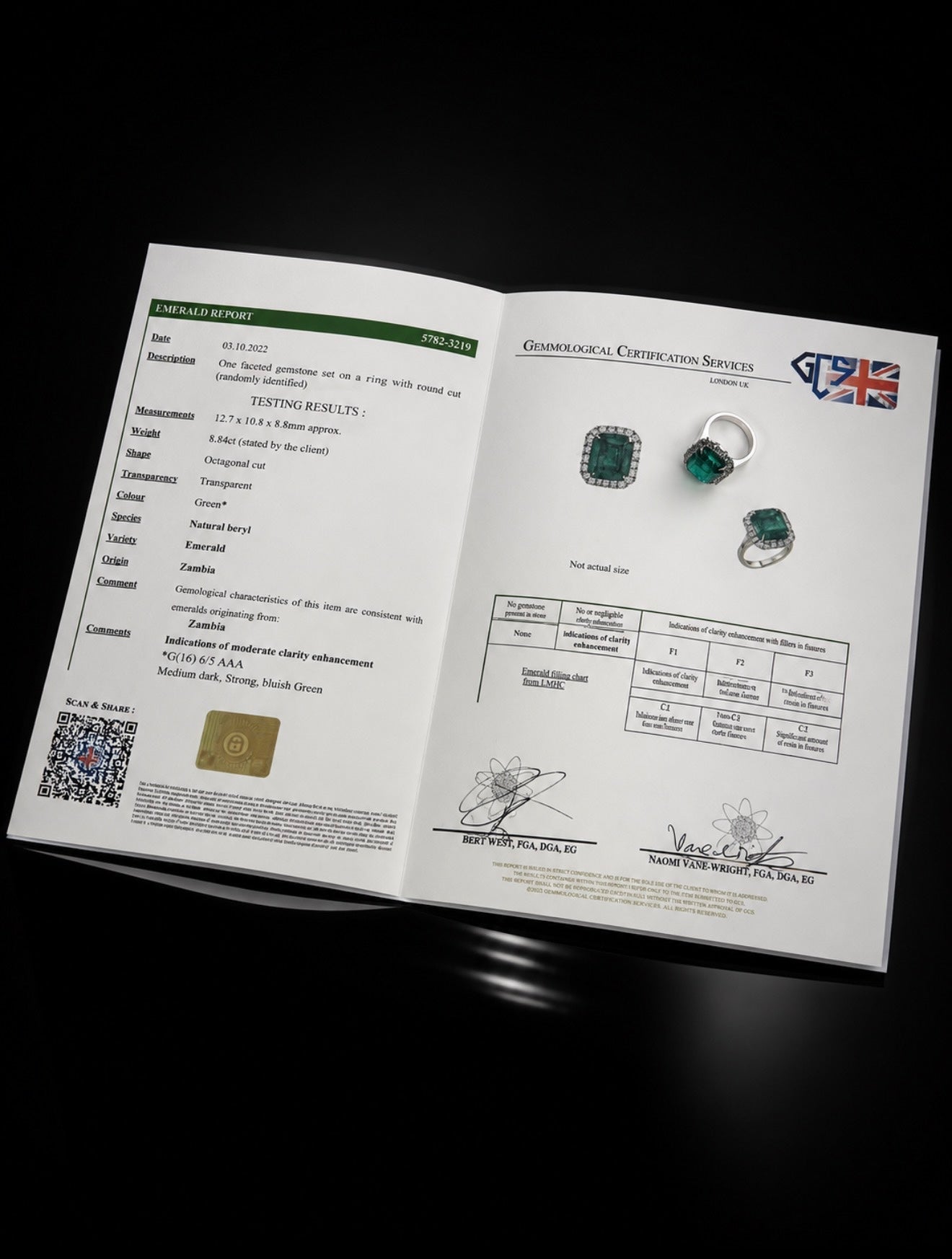 💚 8.84CT NATURAL ZAMBIAN EMERALD & 1 CT NATURAL DIAMOND PLATINUM RING 💚 RRP £16,500 - Flamingo Gems