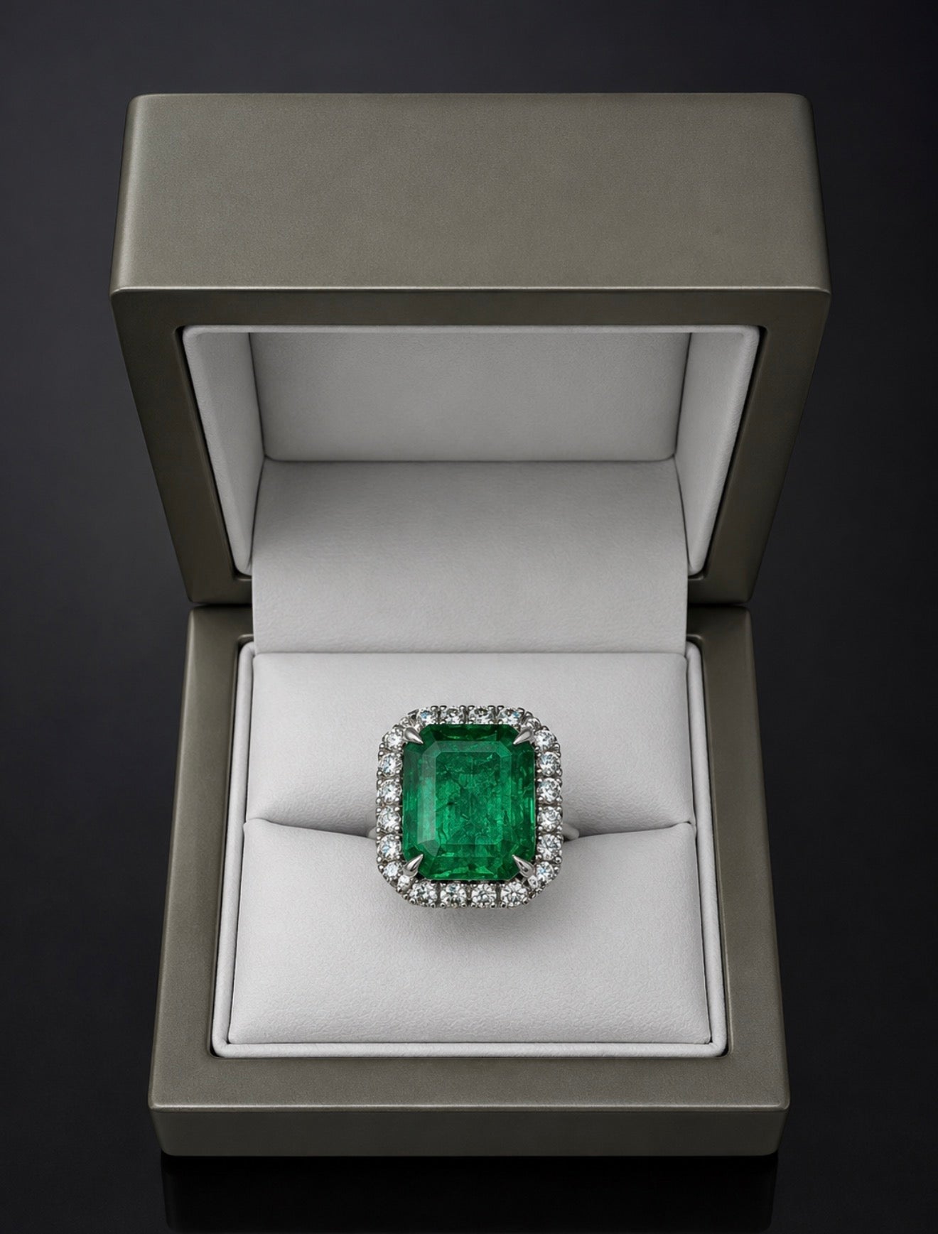 💚 8.84CT NATURAL ZAMBIAN EMERALD & 1 CT NATURAL DIAMOND PLATINUM RING 💚 RRP £16,500 - Flamingo Gems