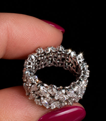 2.8 Ct Natural Diamond Band, 18k White Gold, RRP - £12,600