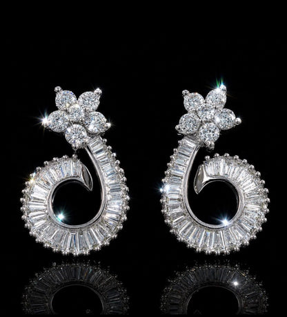✨ 18CT WHITE GOLD NATURAL DIAMOND CLUSTER DROP EARRINGS ✨ RRP £5,000