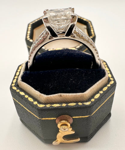 2.52 Carat Princess Cut Diamond Ring/18 Carat White Gold - WGI Certificate £13,500