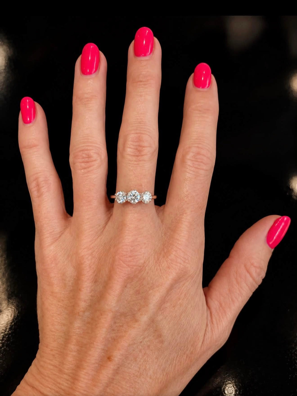 1.05 Ct Natural Diamond Trilogy Ring 18K Gold - RRP £7,000