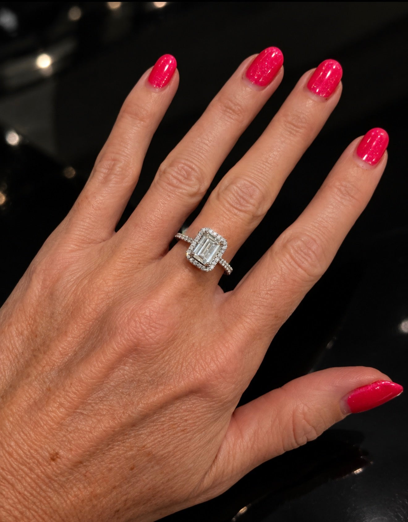 2.07 Ct Natural Emerald Cut Diamond Ring - Platinum - RRP £18,000
