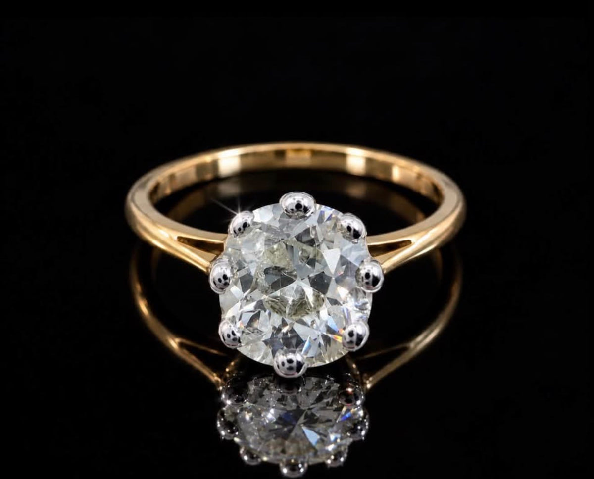 1.8Ct Natural Old Mine Cut Diamond Ring - 18k Gold - RRP £16,000