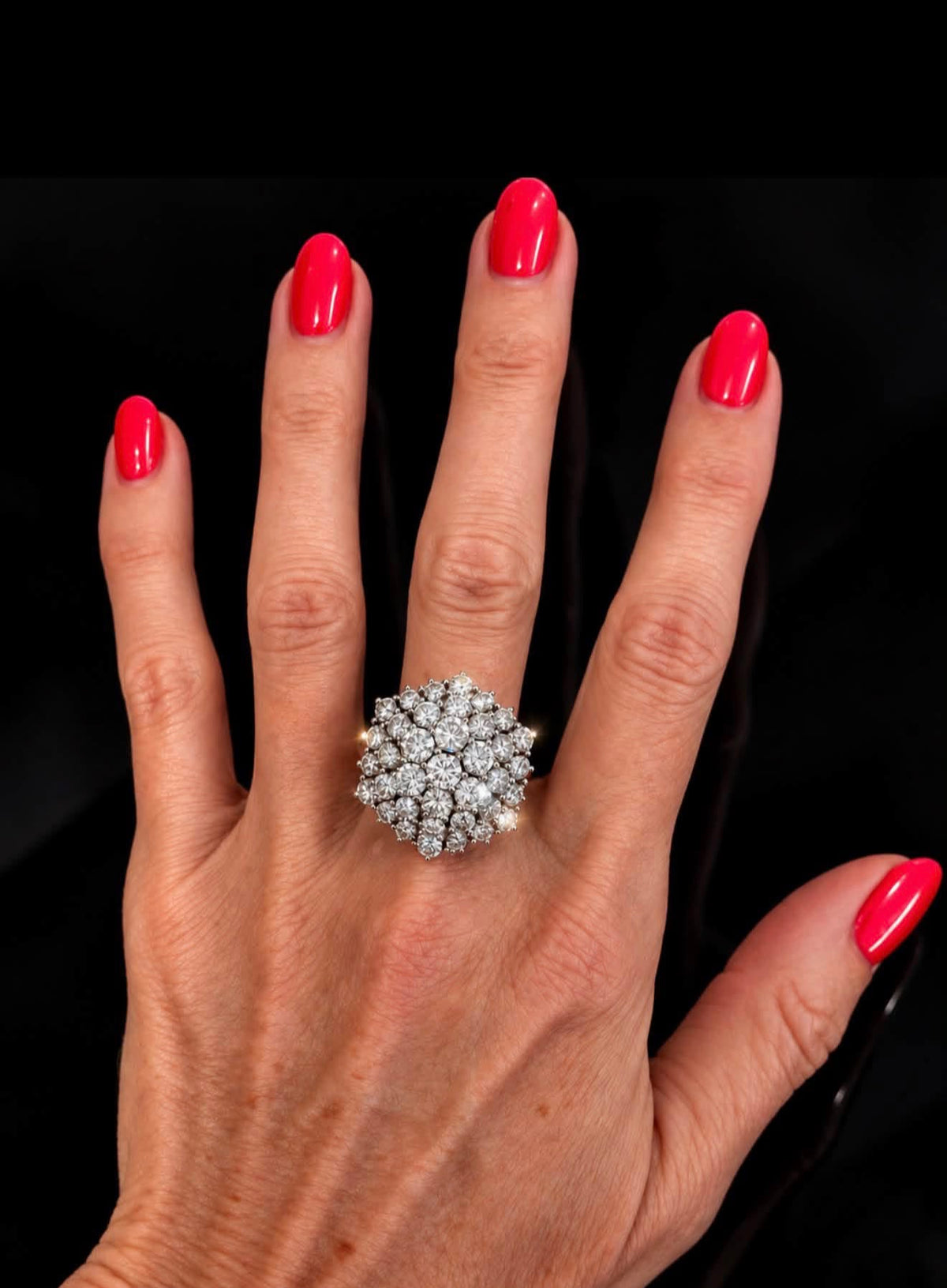 4 Ct Natural Diamond Cluster Ring - 18K White Gold - RRP £10,500