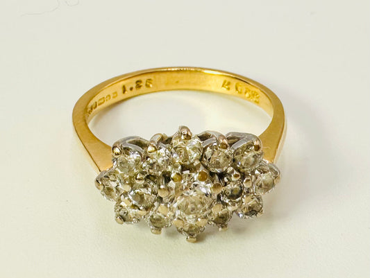 1.25 Carat Diamond Ring, 18K White and Yellow Gold - WGI Certificate - £5,500