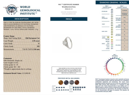1.65 Carat Natural Diamond Ring | Platinum | RRP £15,000