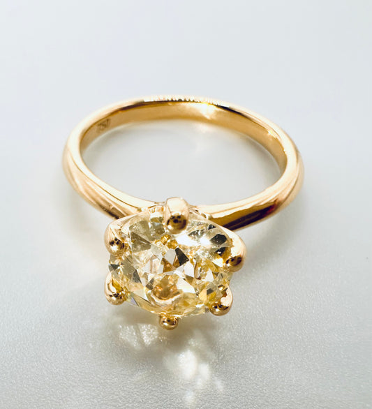 2.46Ct Solitaire Diamond Ring in 18Ct Yellow Gold - WGI Valuation £15,000