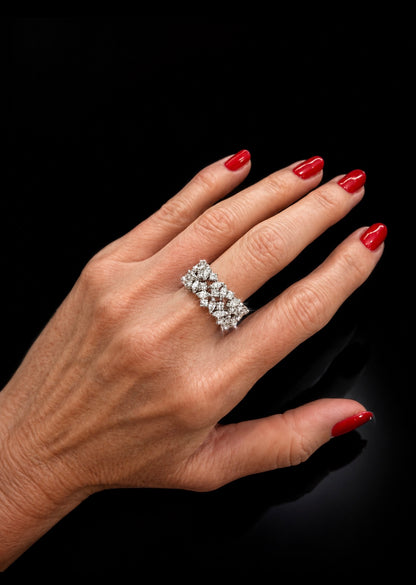 2.8 Ct Natural Diamond Band, 18k White Gold, RRP - £12,600