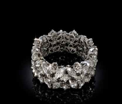 2.8 Ct Natural Diamond Band, 18k White Gold, RRP - £12,600