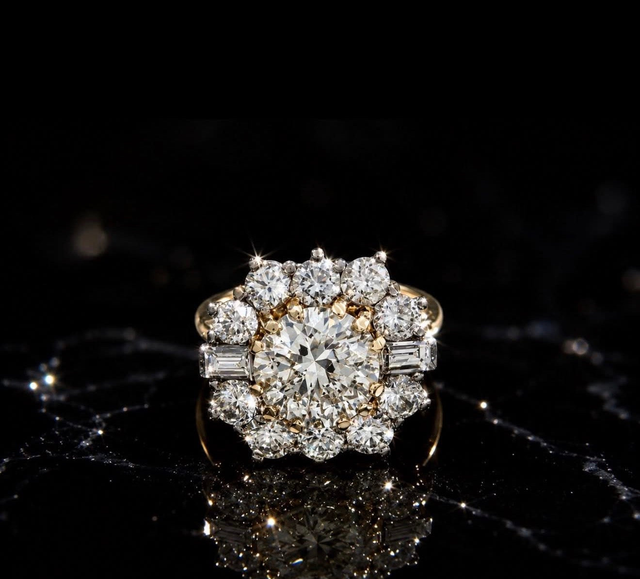 4.50ct Natural Diamond Cluster Ring 18k Gold - RRP £31,600