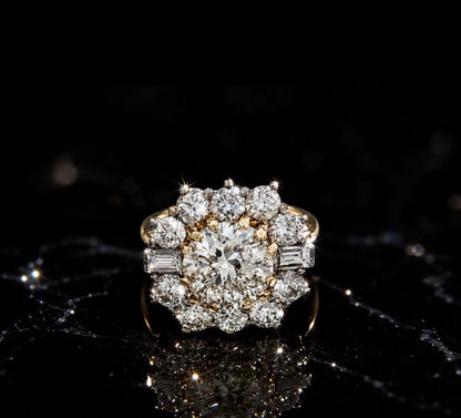 4.50ct Natural Diamond Cluster Ring 18k Gold - RRP £31,600