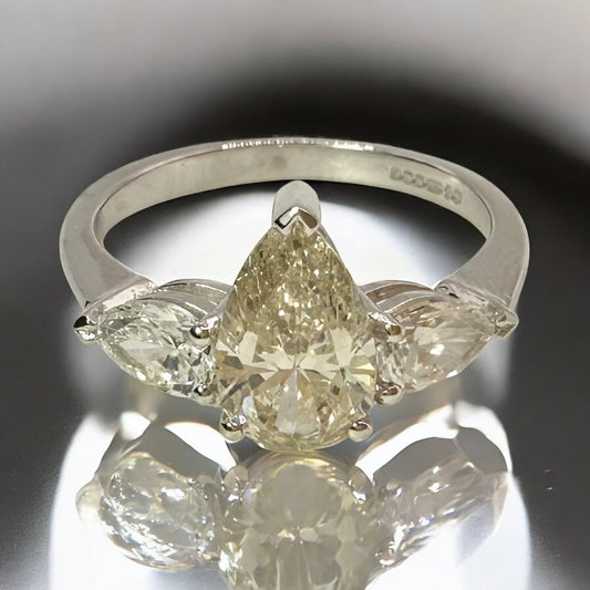 2.44 Ct Natural Diamond Ring, 18K White Gold, WGI Certificate £20,000