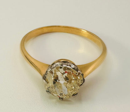 1.80 Ct Old Mine Cut Solitaire, 18 Ct Gold - WGI Certificate £16,500
