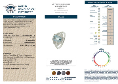 🌟 ART DECO HEAVEN: Aquamarine & Diamond Showstopper - £18k White Gold - WGI Certificate £7,200 - Flamingo Gems