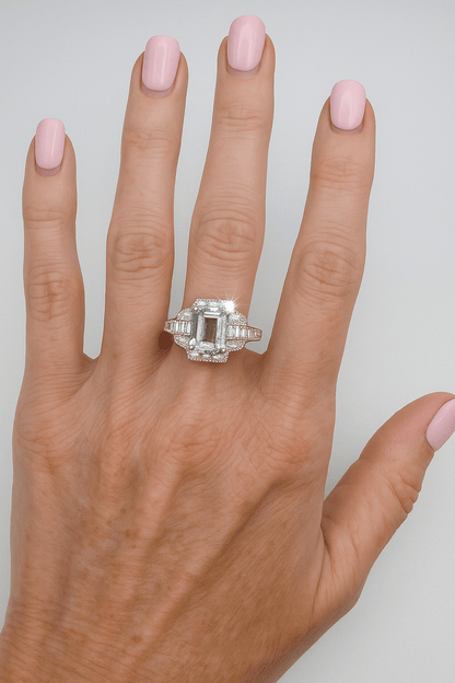 🌟 ART DECO HEAVEN: Aquamarine & Diamond Showstopper - £18k White Gold - WGI Certificate £7,200 - Flamingo Gems