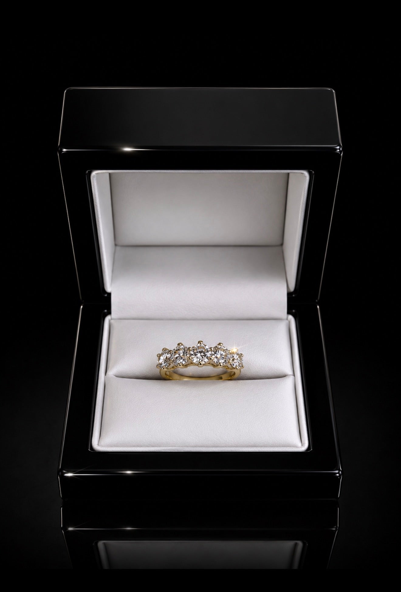 Five Stone Natural Diamond Ring – 1.65ct Total Diamond Weight - 18K Gold - Flamingo Gems