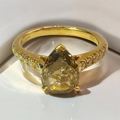 FLASH SALE - 1.91 Ct Diamond Engagement Ring, 18 Ct Yellow Gold - WGI Certificate £12,000 - Flamingo Gems