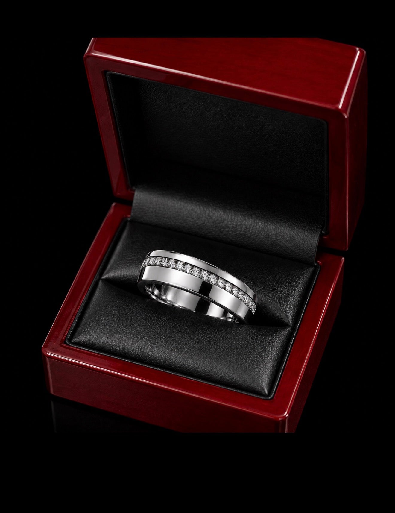 HEAVY SOLID PLATINUM PRINCESS CUT DIAMOND BAND, 0.6 Ct Natural Diamond - RRP £4,500 - Flamingo Gems