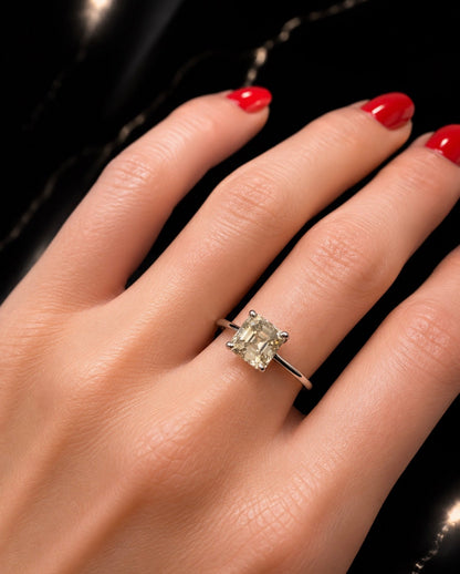 IGI & WGI Certified • Natural Fancy Gray Green Yellow Diamond Ring• 1.50 Carat, SI1 - 14K White Gold - RRP £9k - Flamingo Gems