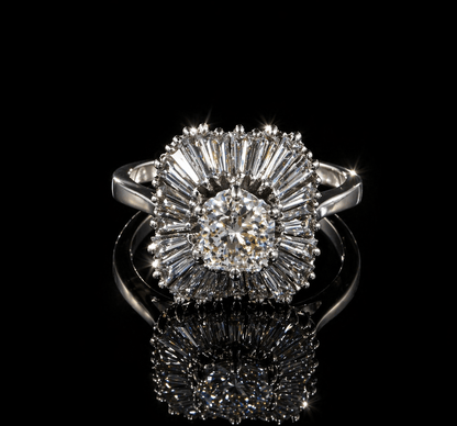 NATURAL DIAMOND COCKTAIL RING – 2.20CT TOTAL DIAMOND WEIGHT – 18k WHITE GOLD - RRP £13,500 - Flamingo Gems