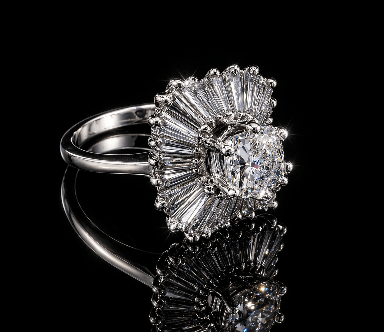 NATURAL DIAMOND COCKTAIL RING – 2.20CT TOTAL DIAMOND WEIGHT – 18k WHITE GOLD - RRP £13,500 - Flamingo Gems