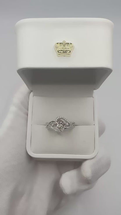 1.39 Carat Champagne and Colourless Diamond Ring, 14 Carat White and Rose Gold - WGI Valuation £3450