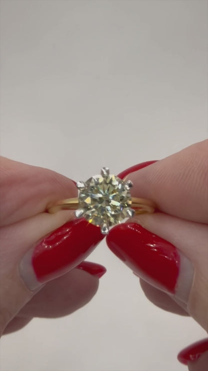 2.07 Ct Natural Yellow Diamond Ring - 18k Yellow Gold and Platinum - RRP £15,000