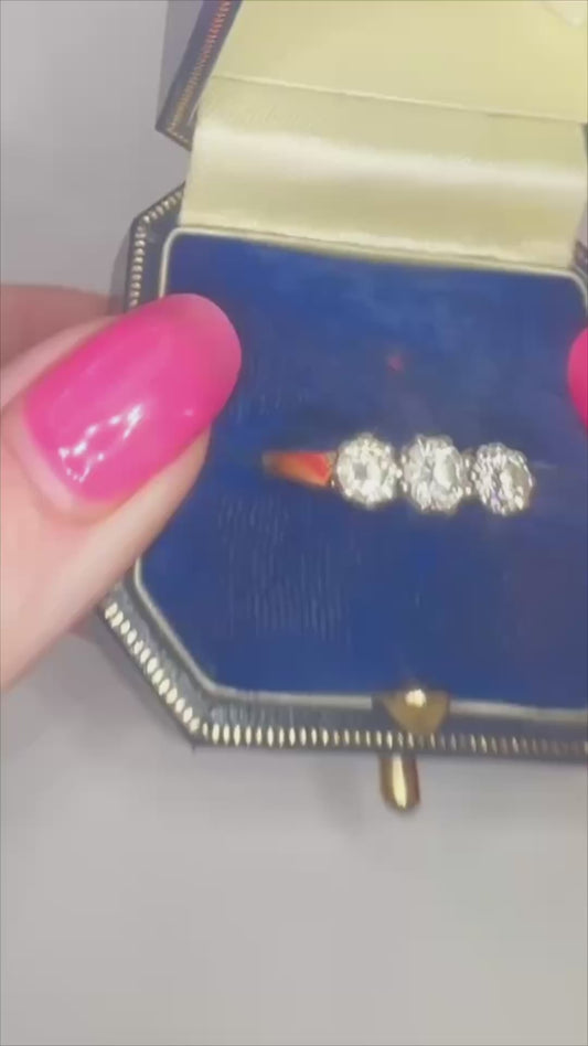 🎉💛 PROMOTION: 1 Carat Natural Diamond Trilogy, 18ct Gold – “Golden Trilogy Glow” 💛🎉