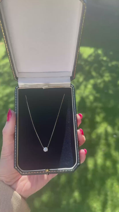 0.72 Carat Natural Diamond Necklace, 18K Yellow Gold - WGI Certificate £4,200