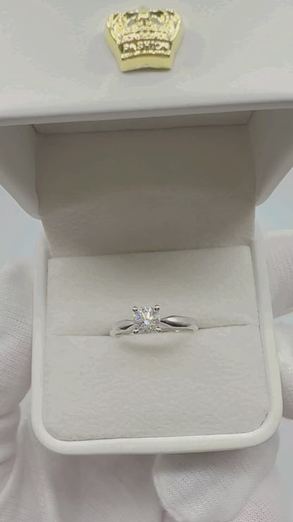 0.50 Ct Natural Diamond, 18 Ct White Gold Ring - WGI Certificate £2,950