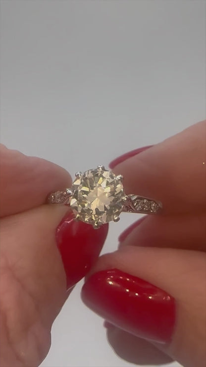 1.60 CARAT OLD TRANSITIONAL CUT NATURAL DIAMOND RING - Platinum - RRP £18,000