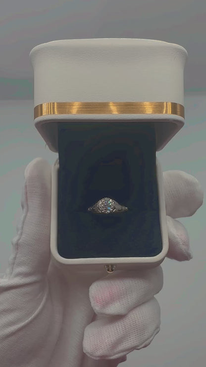 18K White and Yellow Gold Diamond Ring - WGI Certificate £1750