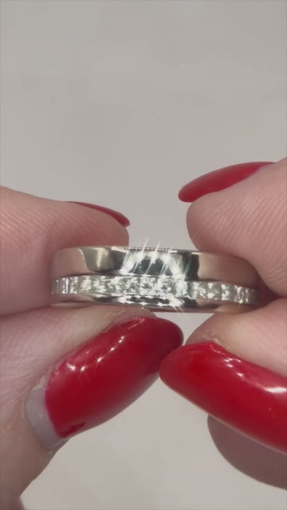 HEAVY SOLID PLATINUM PRINCESS CUT DIAMOND BAND, 0.6 Ct Natural Diamond - RRP £4,500