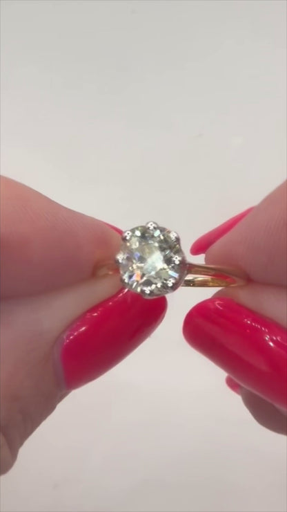 1.8Ct Natural Old Mine Cut Diamond Ring - 18k Gold - RRP £16,000