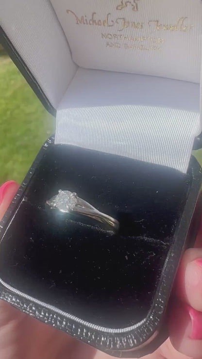 0.40 Ct Natural Diamond Ring, Platinum