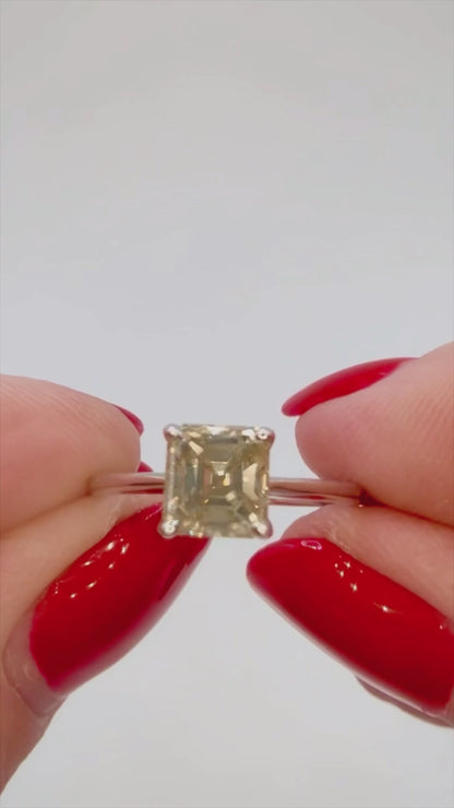 IGI & WGI Certified • Natural Fancy Gray Green Yellow Diamond Ring• 1.50 Carat, SI1 - 14K White Gold - RRP £9k