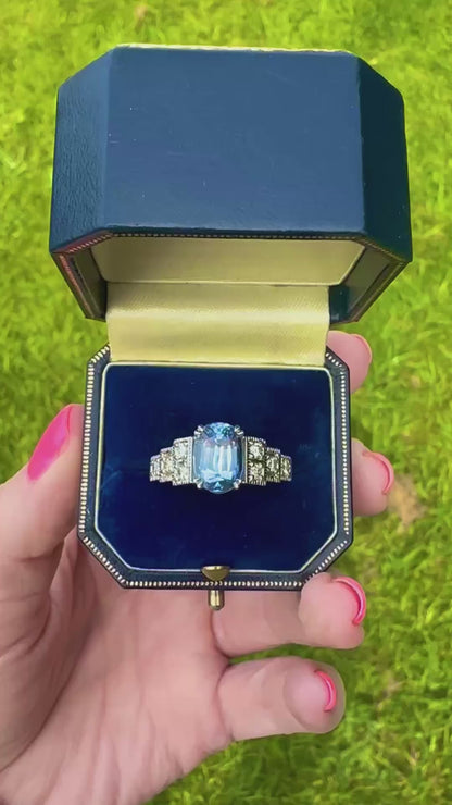 SUMMER SALE - 4.85 Ct Natural Ceylon Sapphire, 0.60 Ct Diamond Ring, Platinum - WGI Certificate £13,200