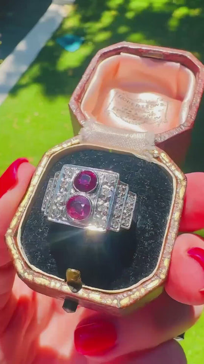 1 Ct Burmese Unheated Ruby, 0.40 Ct Old European Cut Diamond, Platinum Ring - WGI Certificate £8,000
