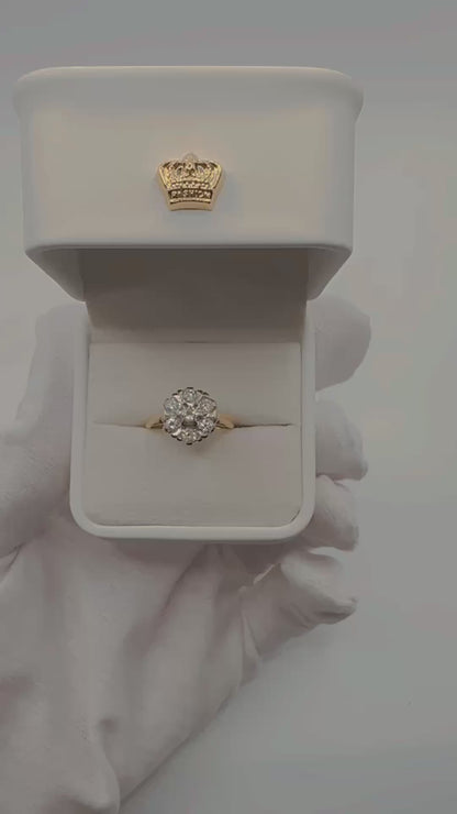1 Carat Natural Diamond 18K White and Yellow Gold Ring - WGI Certificate - £4,500