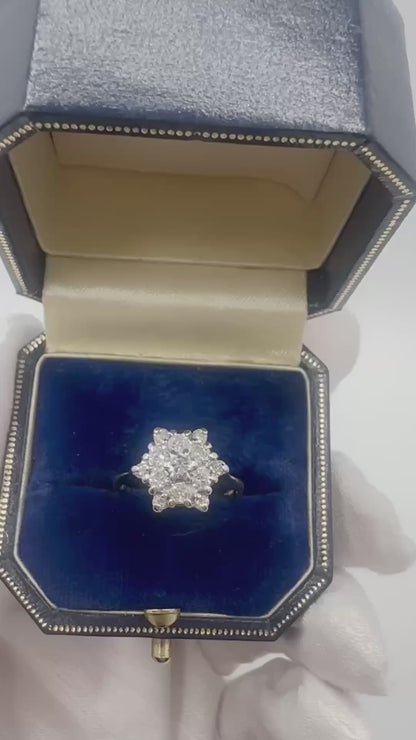 0.75 Ct Natural Diamond Ring, Yellow and White 18K Gold - WGI Certificate £2,800