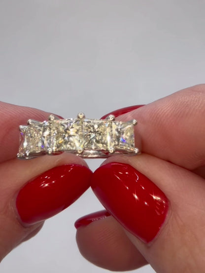 3.53 Carat Princess Cut Diamond Solitaire Ring – 14ct White Gold