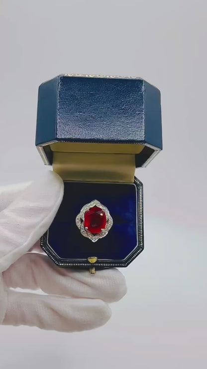 3.35 Ct Natural Sapphire and 0.20 Ct Natural Diamond Ring.  18K White Gold, WGI Certificate £3,800