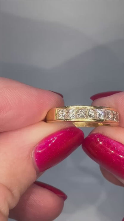 1.10ct Princess Cut Diamond Channel Ring in 18ct Gold - RRP £4,800