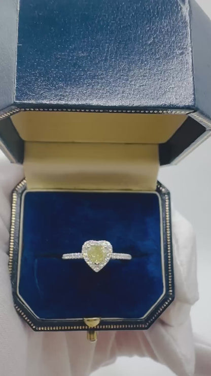 0.77 Ct Natural Diamond Ring - 18k White Gold - WGI and IGI Certified