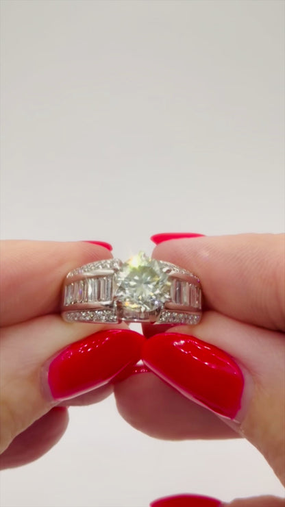 2.80ct Total Natural Diamond Ring in Heavy 18ct White Gold – Huge 2.00ct Centre Diamond - RRP £24,500