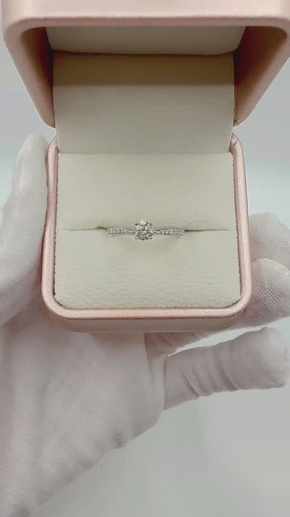 18Ct White Gold 0.45 Ct Natural Diamond Ring - GIA Certified/WGI Valuation £2,600
