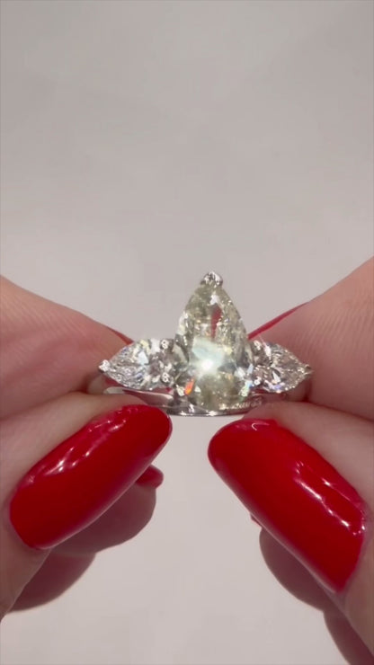 2.44 Ct Natural Diamond Ring, 18K White Gold, WGI Certificate £20,000